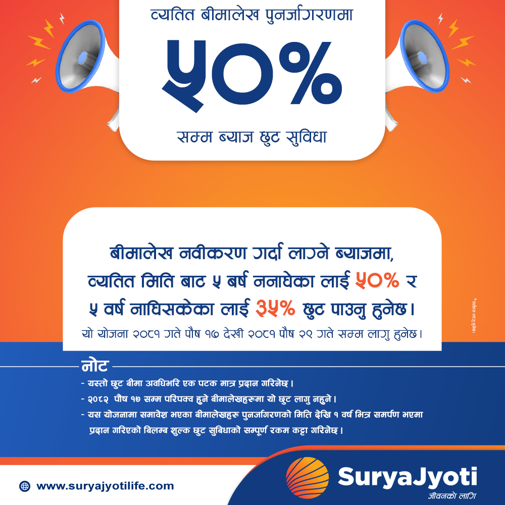 Image of Surya Jyoti Life Insurance's Notice titled Fine Waiver Notice